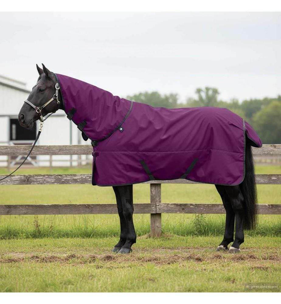Pferdedecke Dunkelgrün und Schwarz 125 cm Polyester