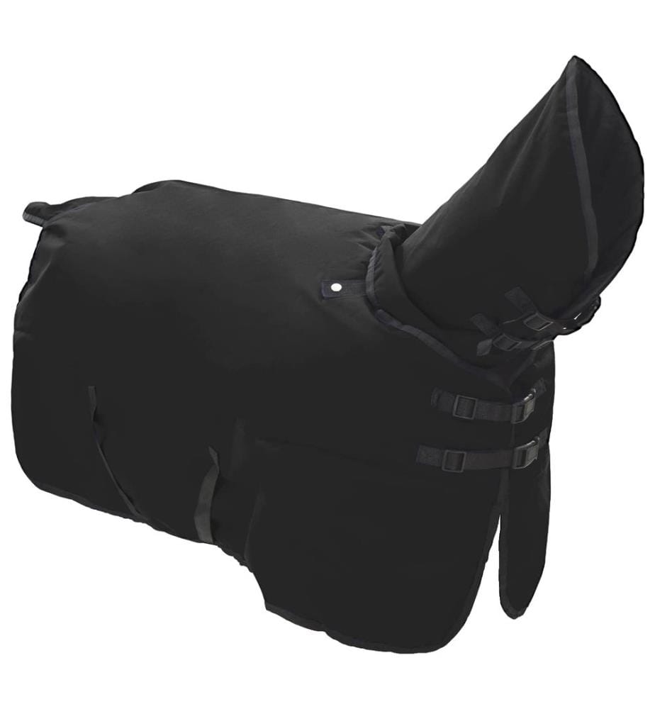 Pferdedecke Dunkelgrün und Schwarz 95 cm Polyester