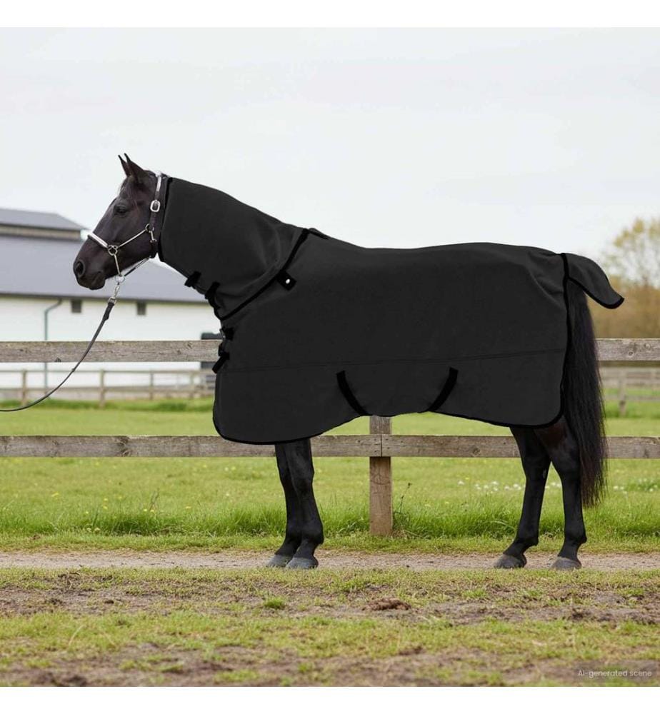 Pferdedecke Schwarz Polyester