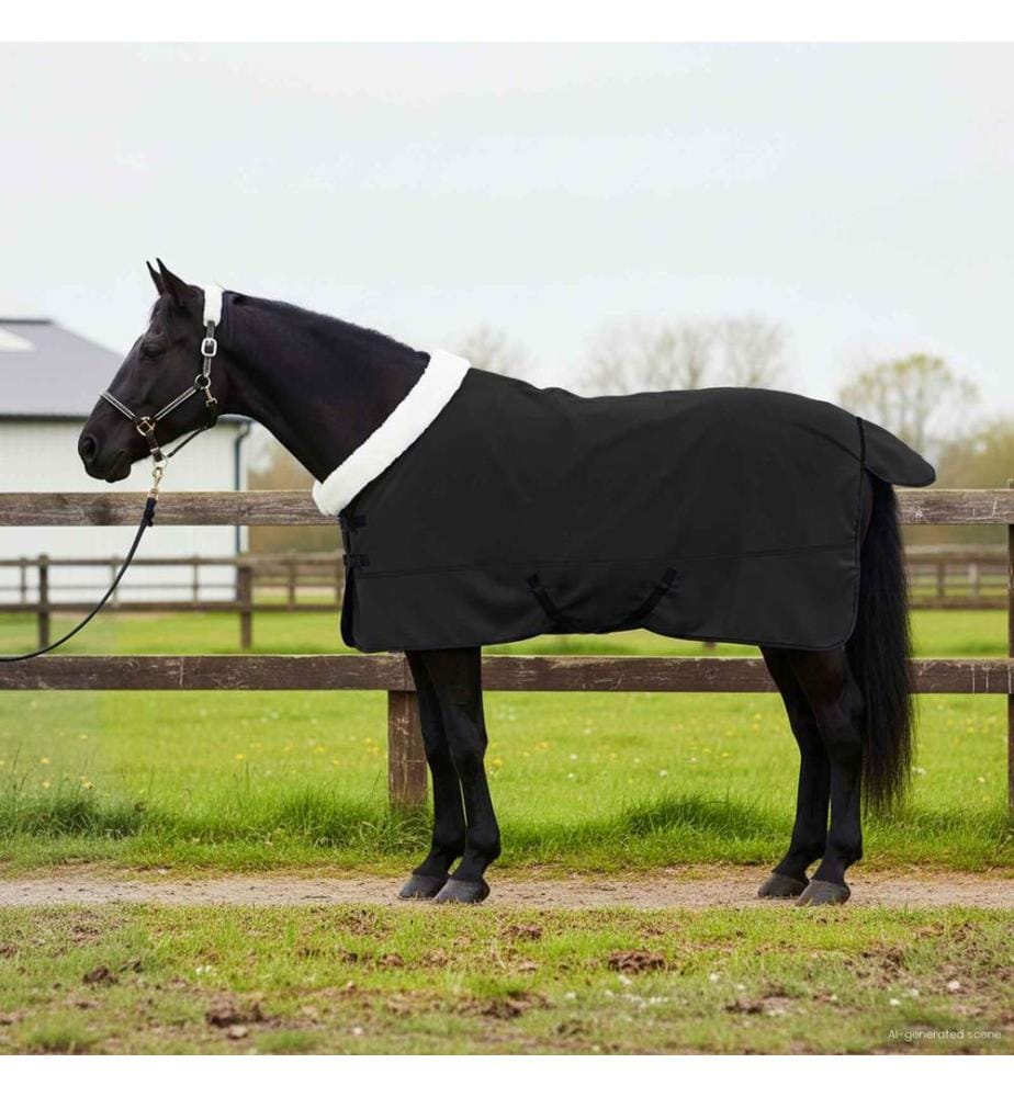Pferdedecke Schwarz 135 cm Polarfleece