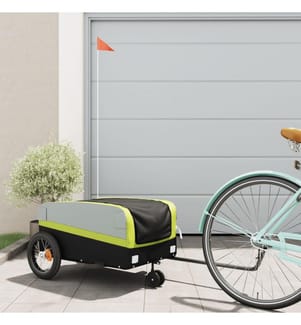 Fahrradanhänger Schwarz und Grün 30 kg Eisen