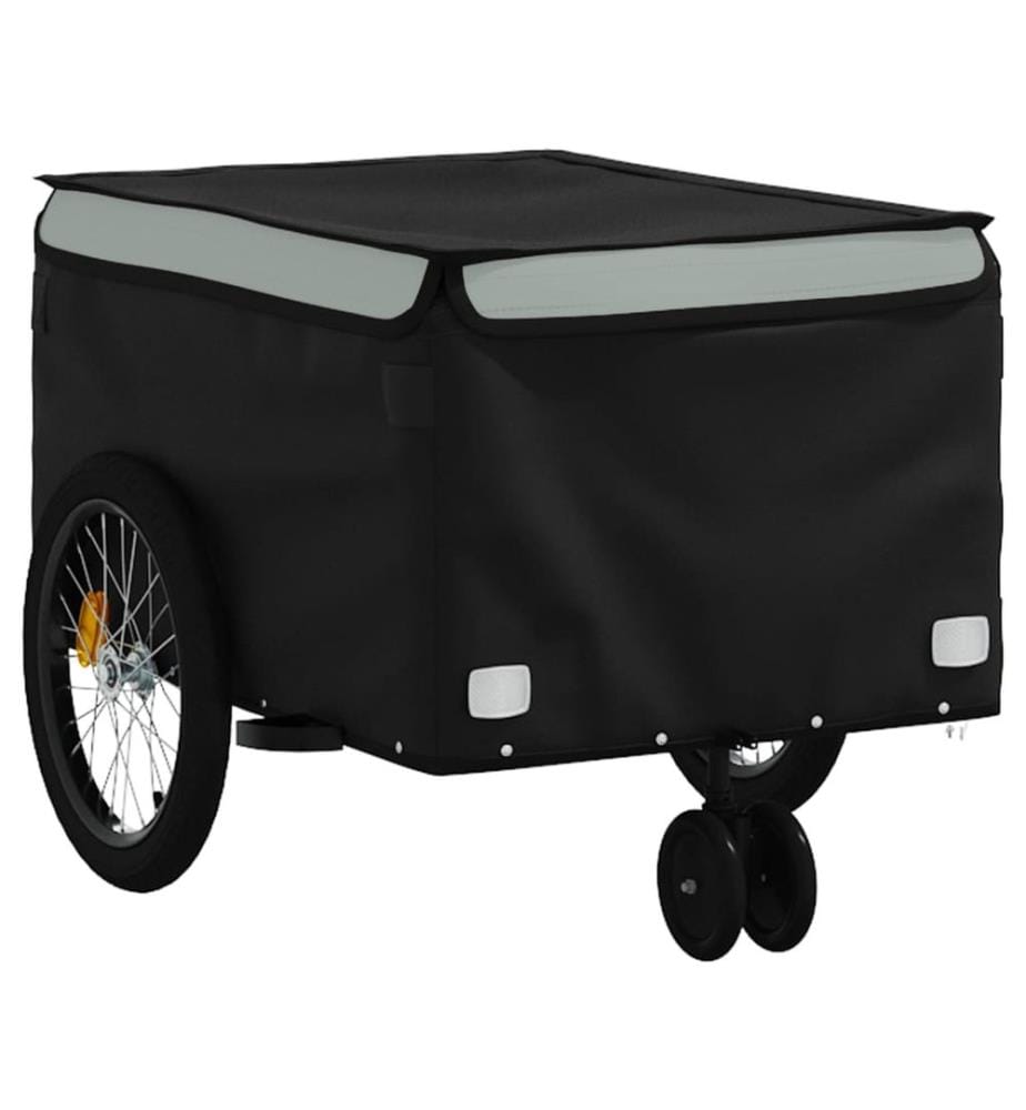 Fahrradanhänger Schwarz und Grau 30 kg Eisen