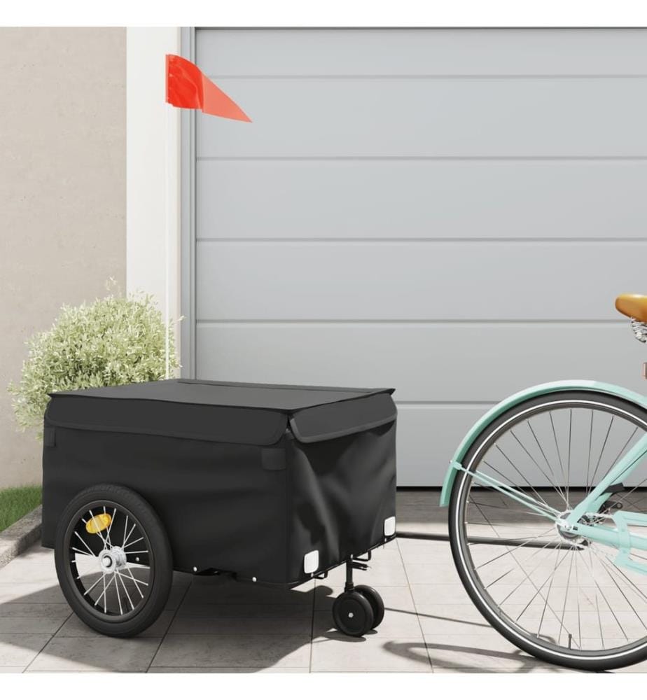 Remorque de vélo noir 45 kg fer