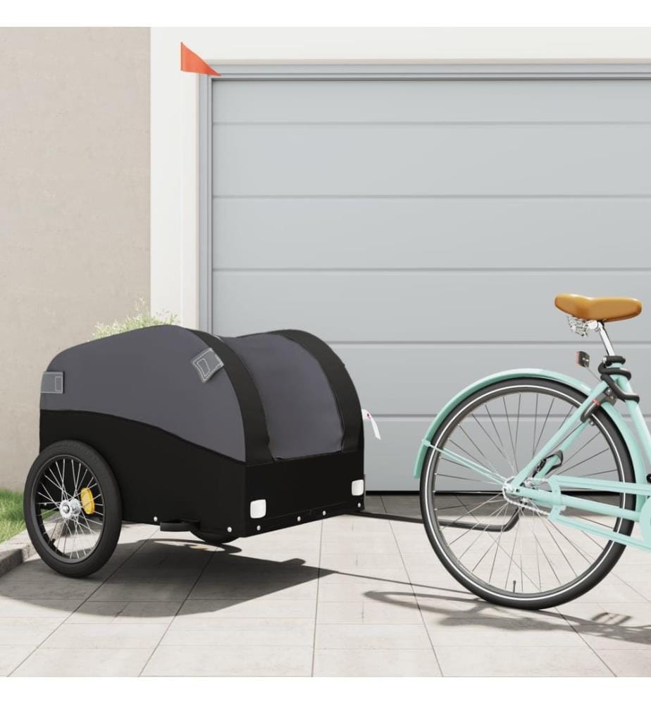 Remorque de vélo noir 45 kg fer