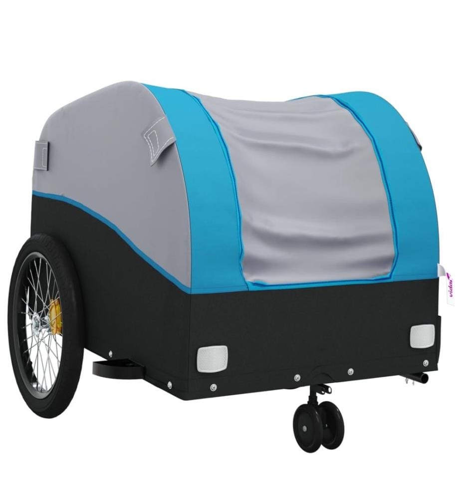 Remorque de vélo noir et bleu 30 kg fer