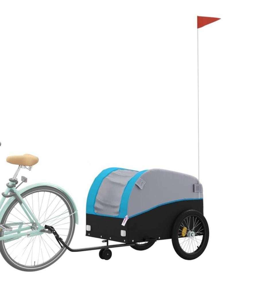 Remorque de vélo noir et bleu 45 kg fer