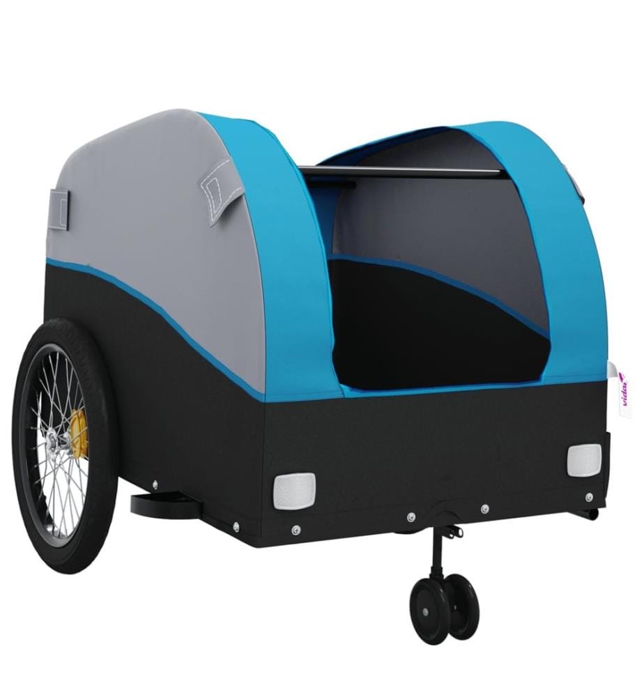 Remorque de vélo noir et bleu 45 kg fer
