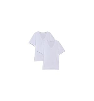 Calvin Klein Wäsche - T-shirt 2P S/S V Neck Blanc, XL