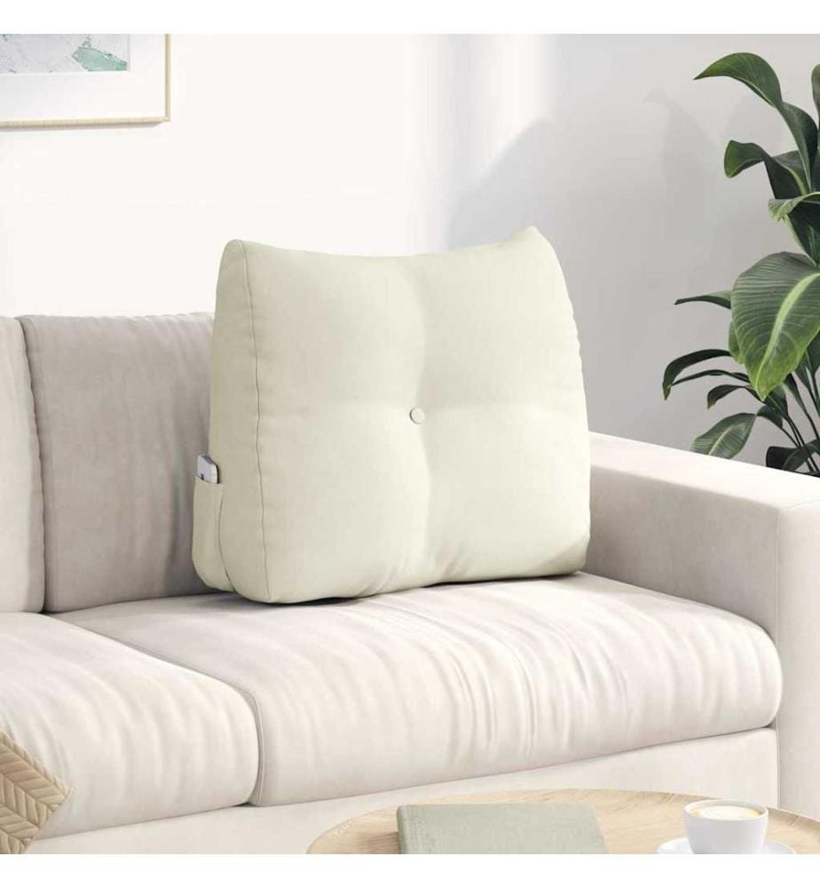 Coussin de Dos Crème 60 x 24 x 50 cm Velours