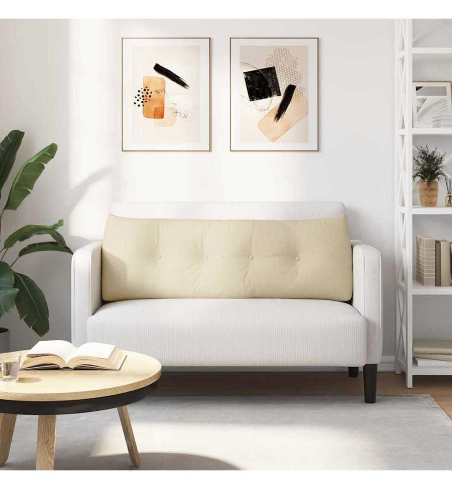 Coussin de Dos Crème 140 x 24 x 50 cm tissu