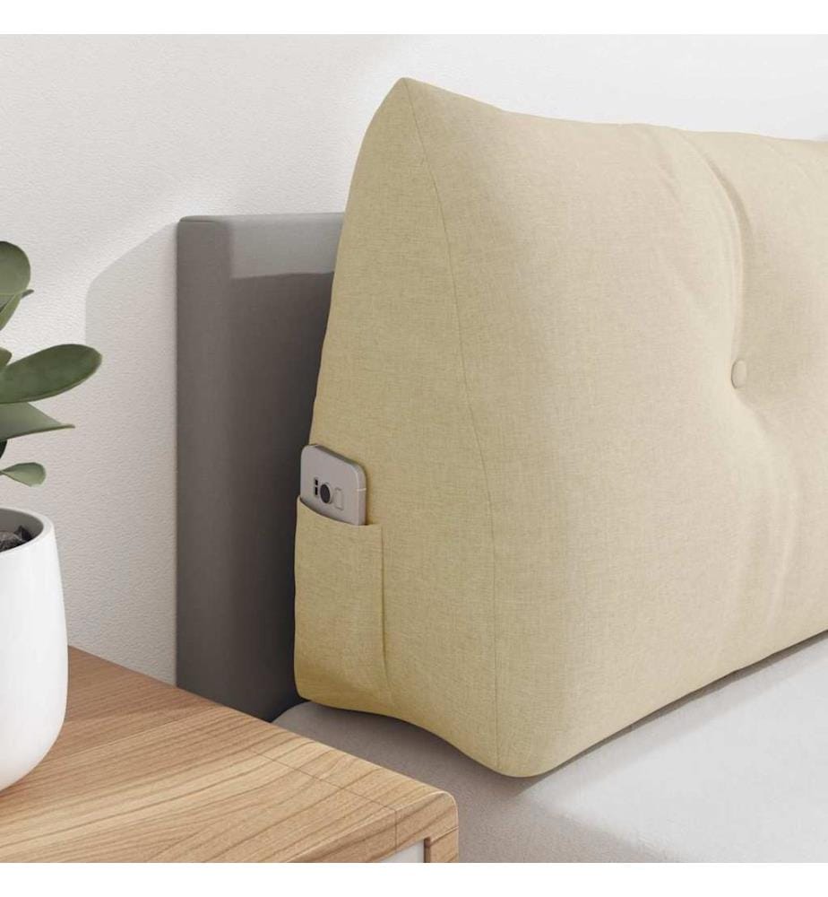 Coussin de Dos Crème 140 x 24 x 50 cm tissu