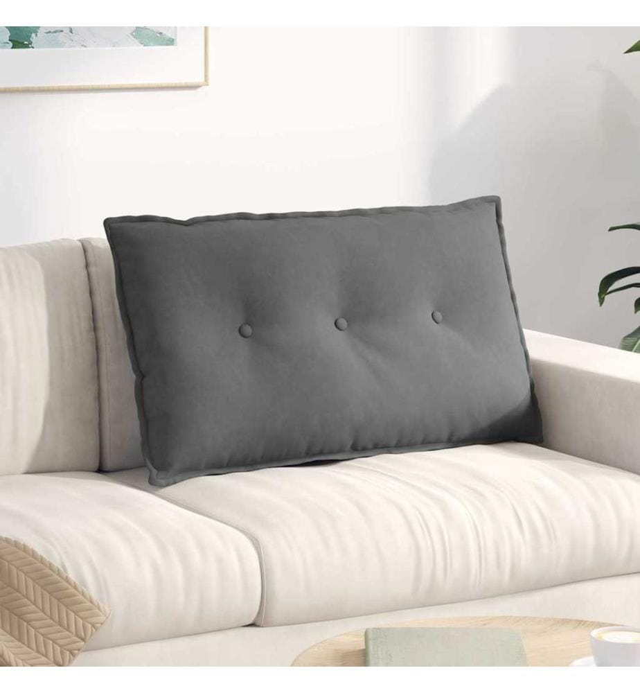 Coussin de Dos Gris foncé 80 x 50 cm Tissu en microfibre
