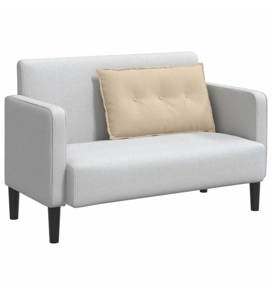 Coussin de Dos Crème 80 x 50 cm Tissu en microfibre