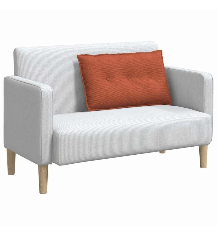 Coussin de Dos Rouge orange 80 x 50 cm Tissu en velours côtelé