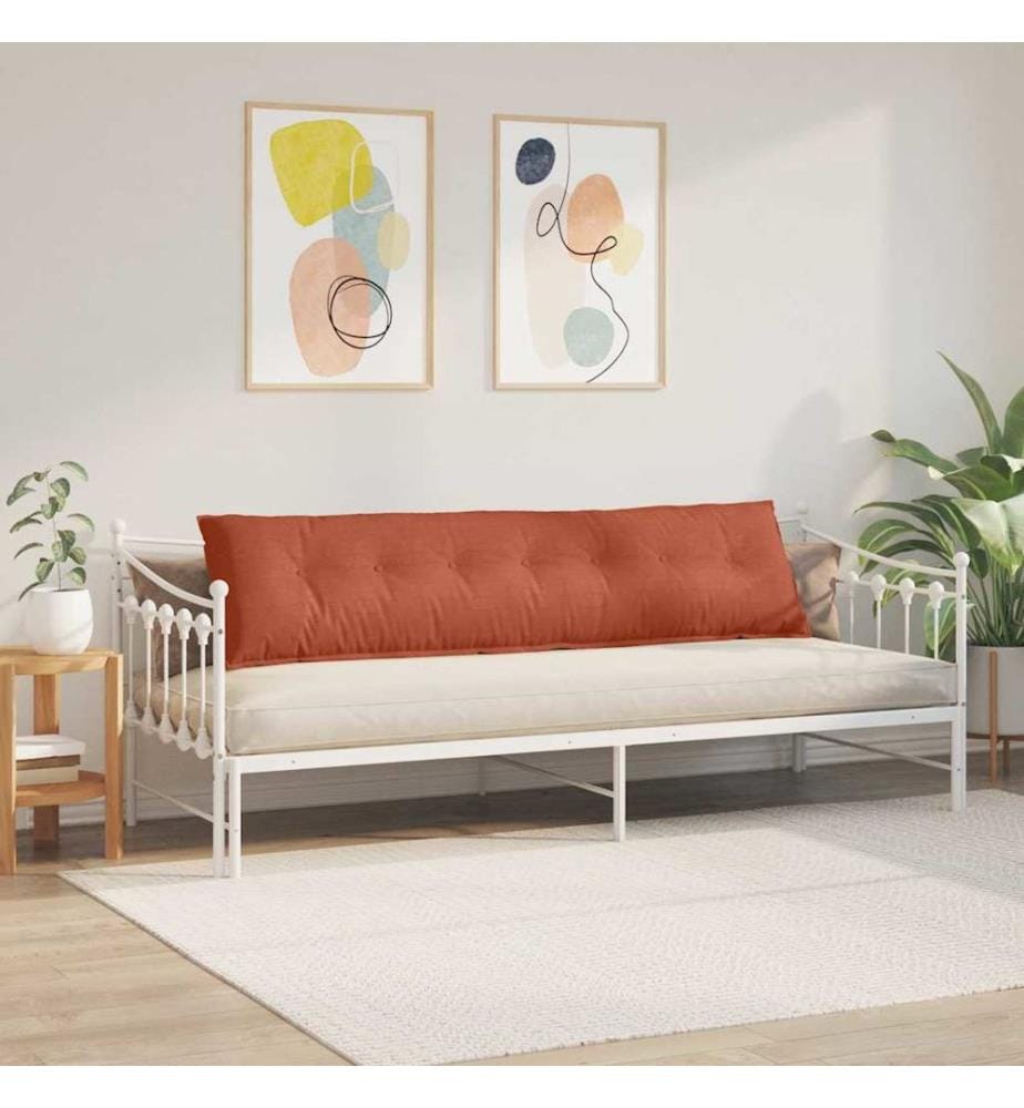 Coussin de Dos Rouge orange 200 x 50 cm Tissu en velours côtelé