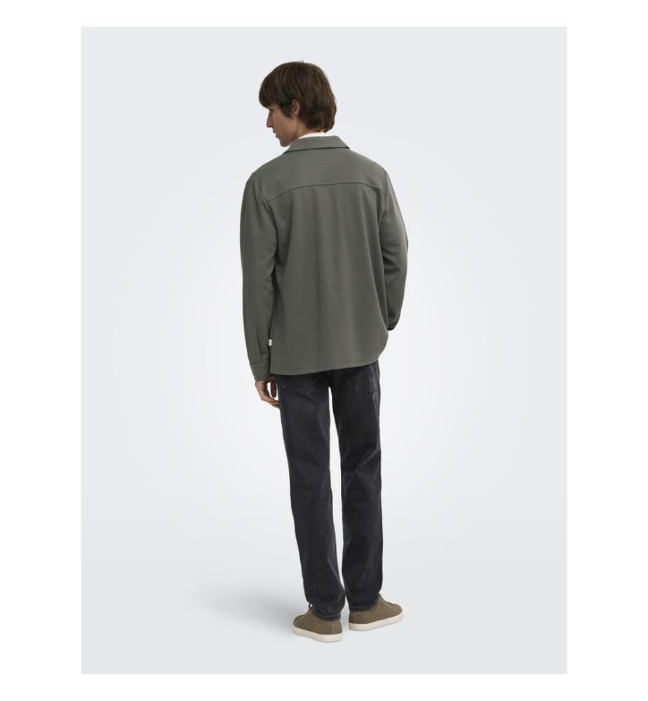 Sweatshirt-Überhemd – Beluga-Blau