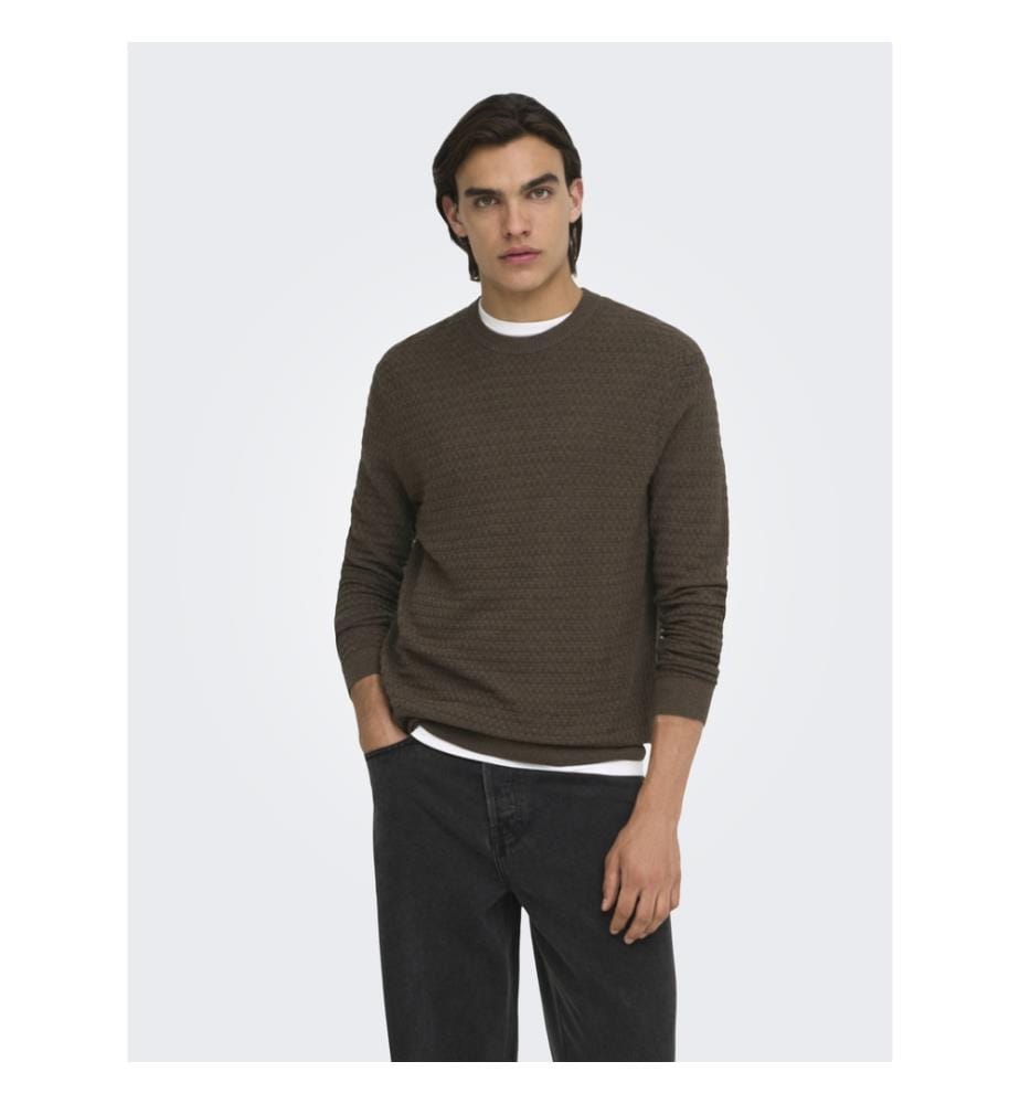 Pullover „Structure“ – Kaffee-Braun