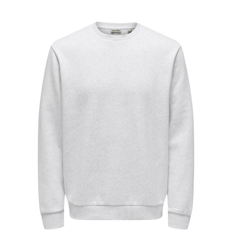 Sweatshirt - Melange Super Hellgrau