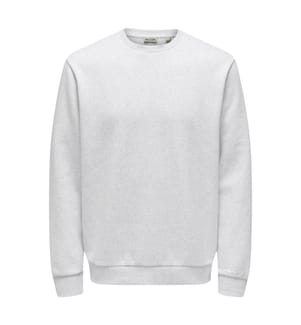 Sweatshirt - Melange Super Hellgrau