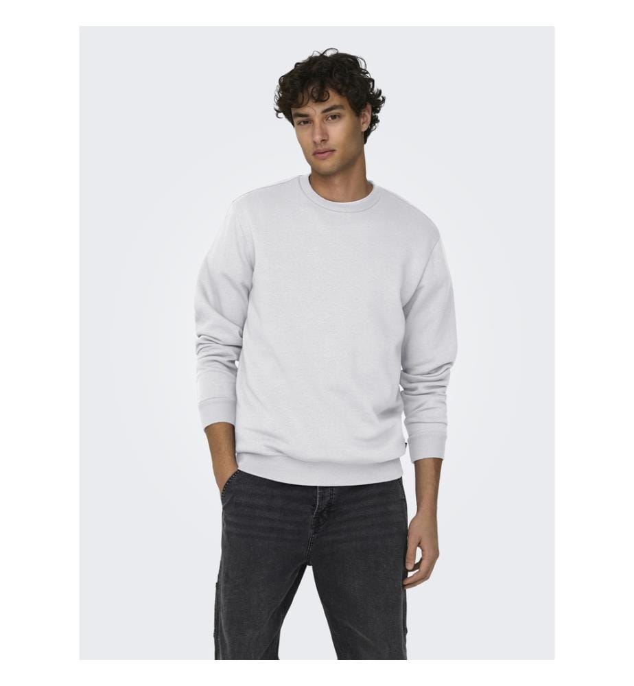Sweatshirt - Melange Super Hellgrau