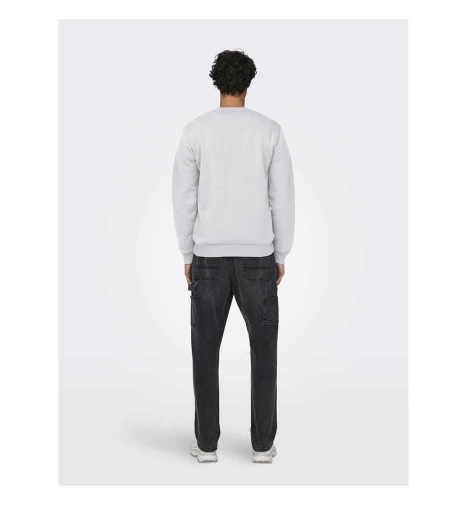 Sweatshirt - Melange Super Hellgrau