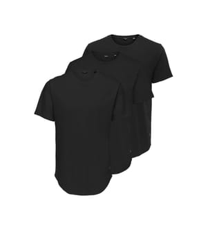 3er-Set T-Shirts - Schwarz