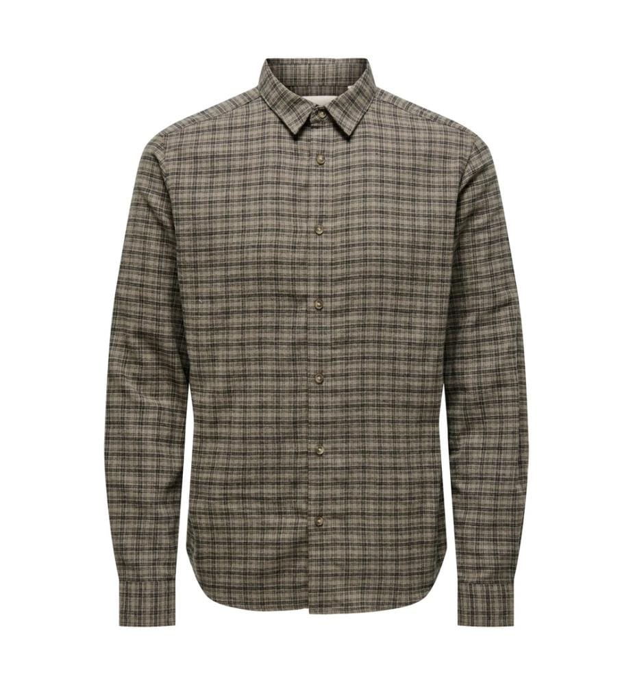 Checked flannel shirt – Walnut
