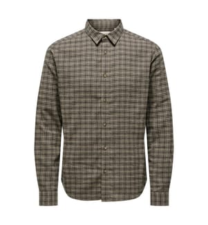 Checked flannel shirt – Walnut
