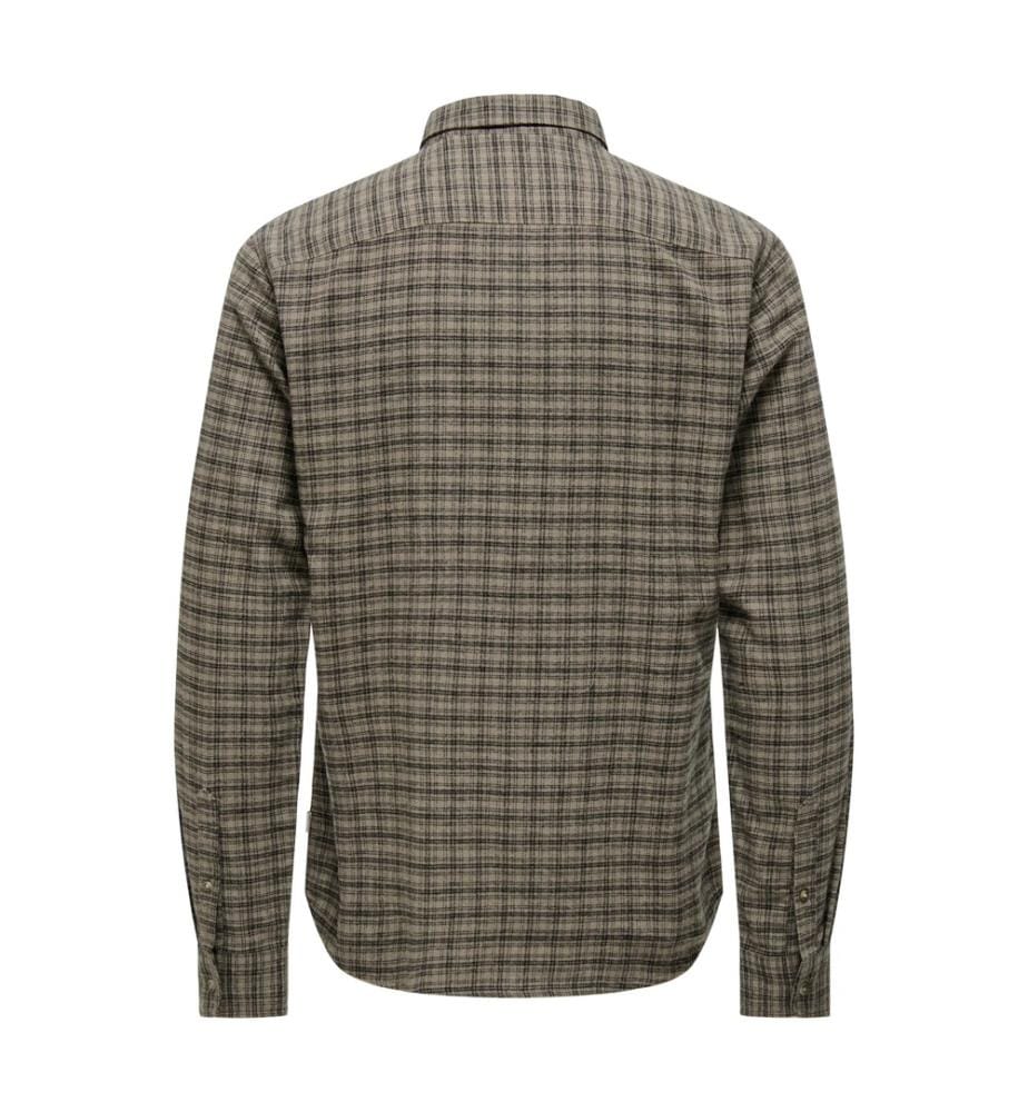 Checked flannel shirt – Walnut
