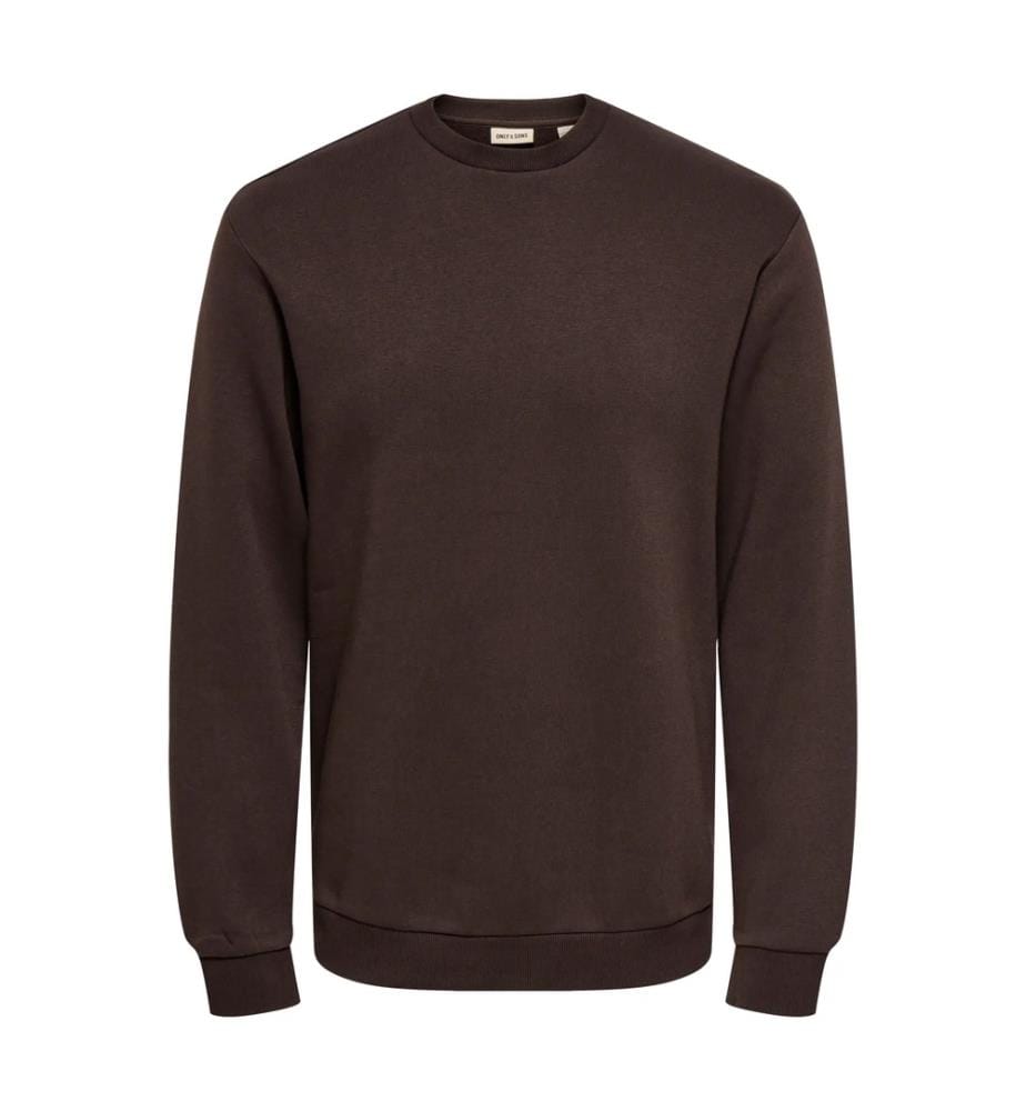 Sweatshirt mit Rundhalsausschnitt aus Fleece – Coffee Bean