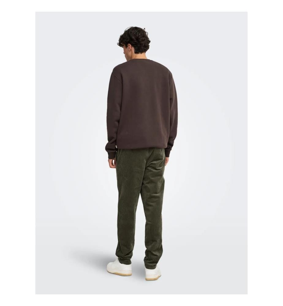 Sweatshirt mit Rundhalsausschnitt aus Fleece – Coffee Bean