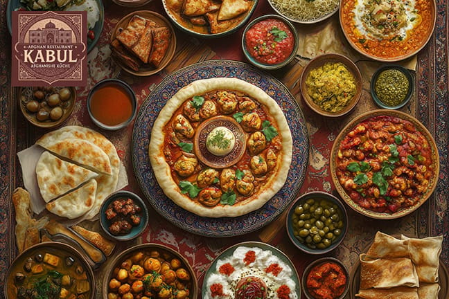 Traditionelles afghanisches 4-Gang-Menü