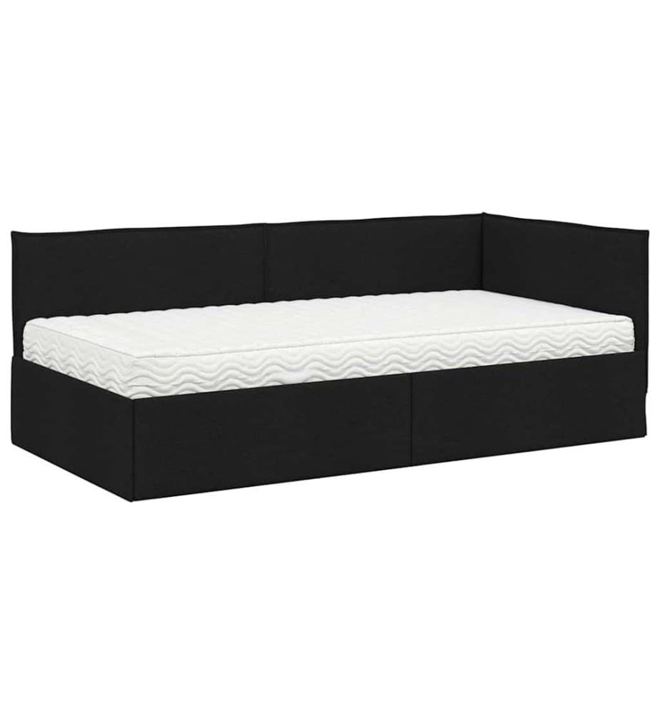 Cadre de lit d'angle avec matelas 2 pcs Vert Velours