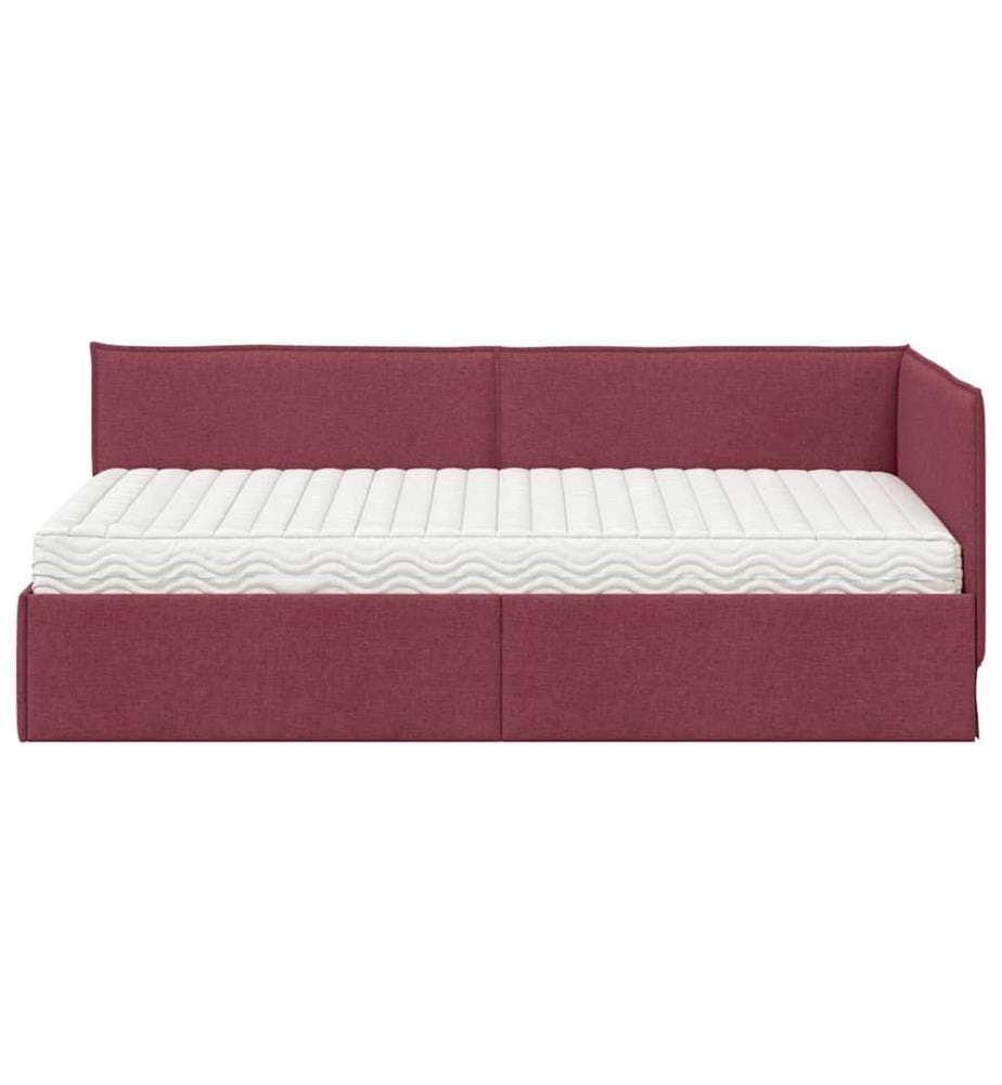 Cadre de lit d'angle avec matelas 2 pcs Gris Velours