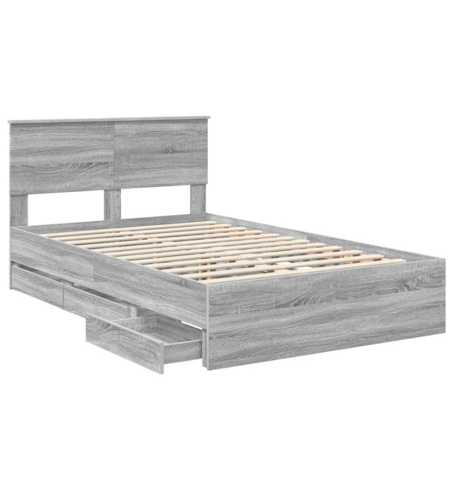 Cadre de lit Gris Sonoma 120 x 190 cm Bois Ingénierie