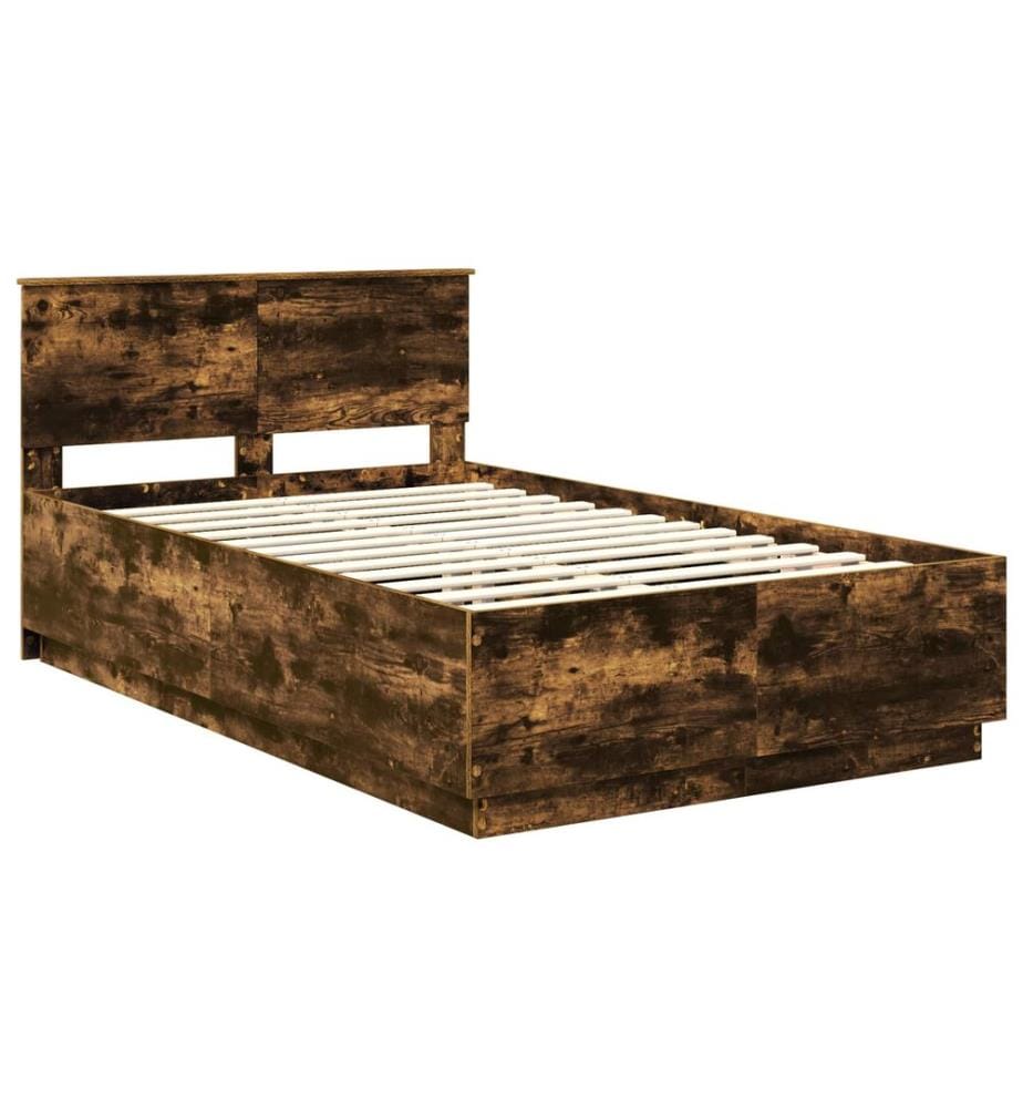 Bettrahmen Geräucherte Eiche 135 x 190 cm Holzwerkstoff