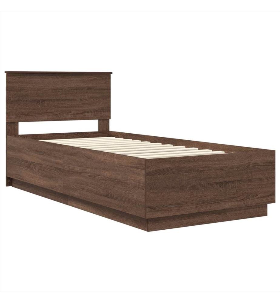 Bettrahmen Braun Eichen-Optik 70 x 190 cm Holzwerkstoff