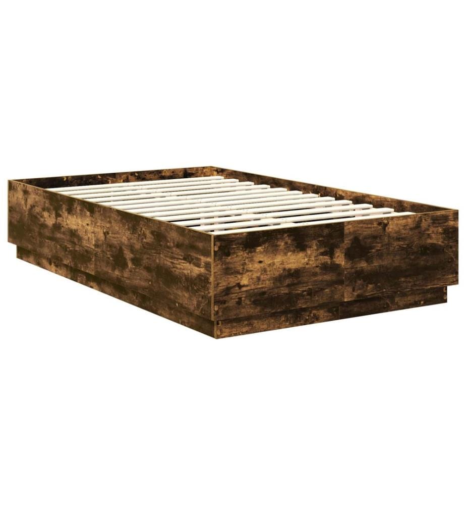 Bettrahmen Geräucherte Eiche 135 x 190 cm Holzwerkstoff