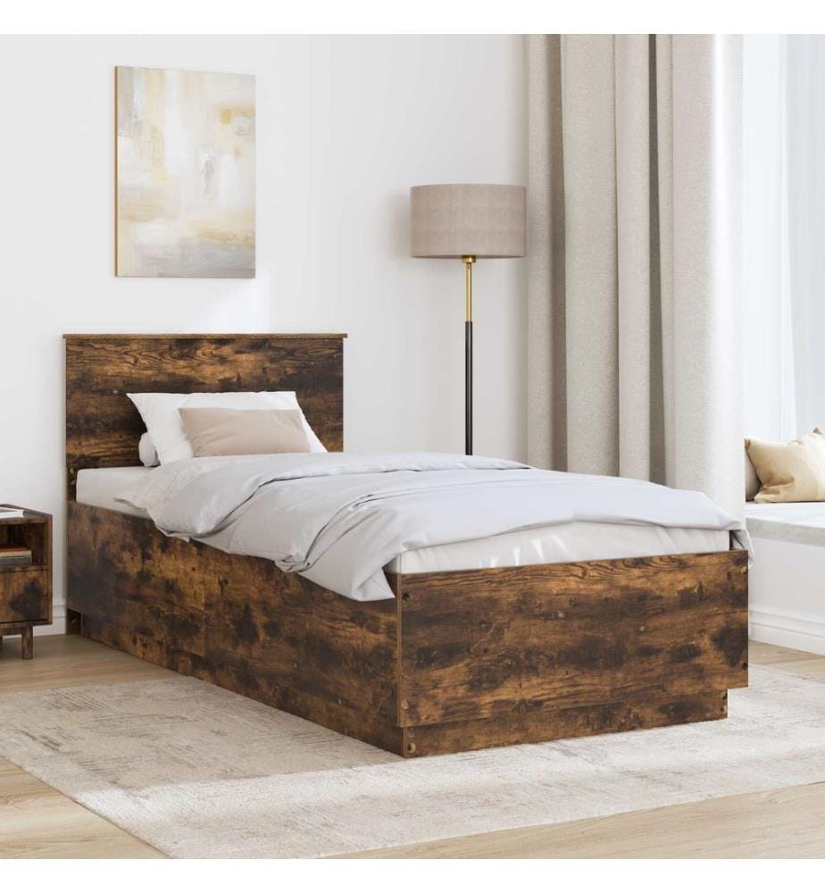 Bettrahmen Geräucherte Eiche 100 x 200 cm Holzwerkstoff