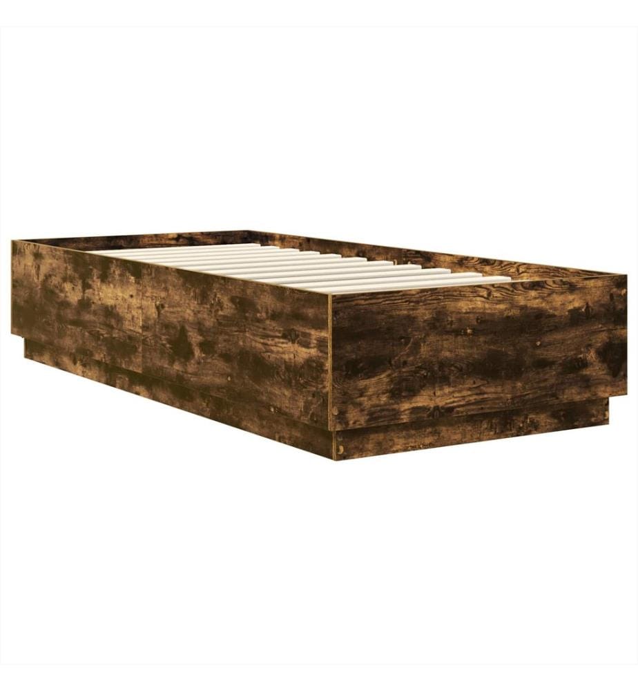 Bettrahmen Geräucherte Eiche 90 x 190 cm Holzwerkstoff