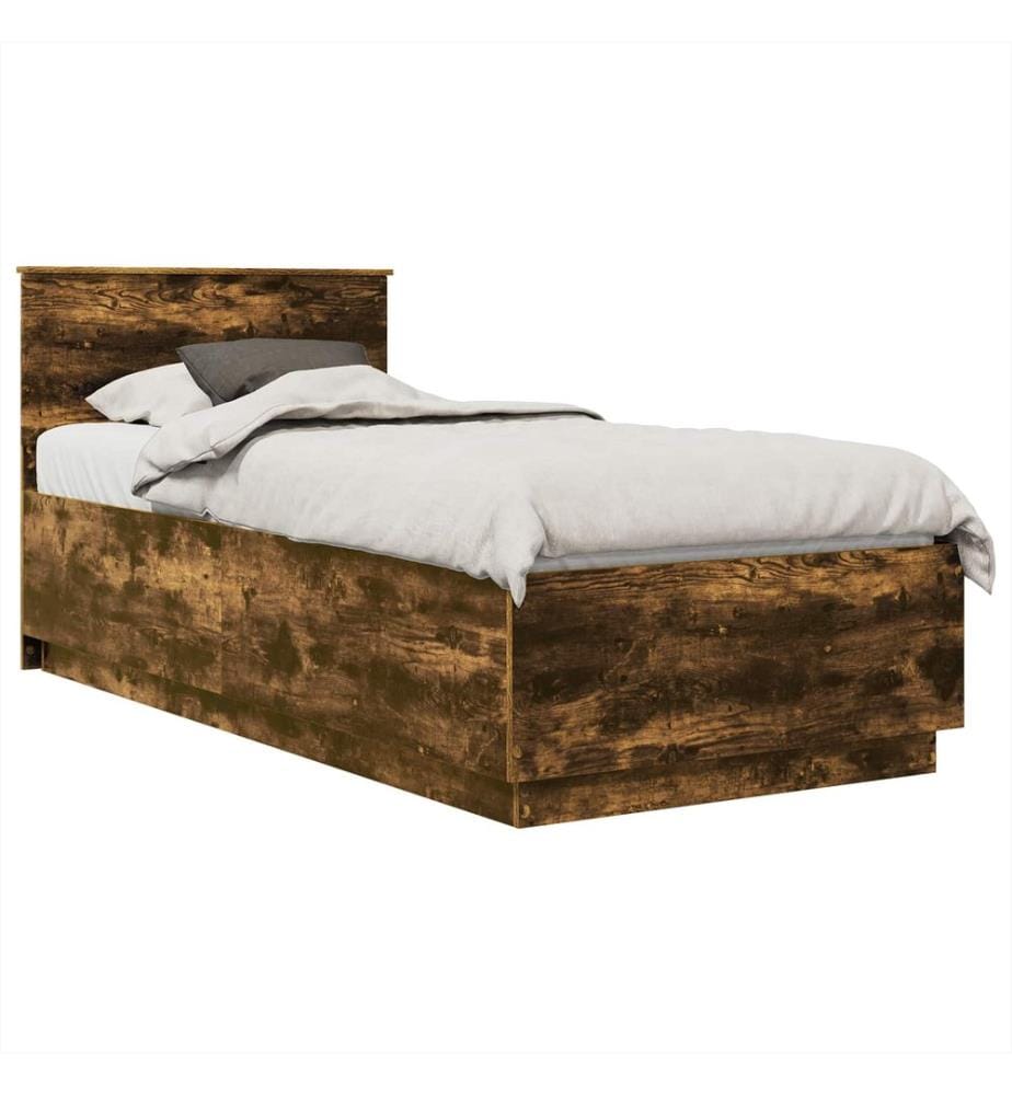 Bettrahmen Geräucherte Eiche 70 x 190 cm Holzwerkstoff