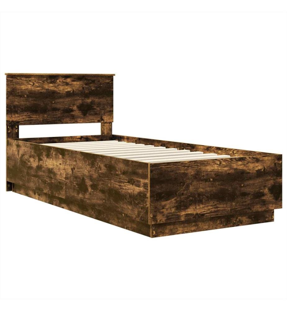 Bettrahmen Geräucherte Eiche 70 x 190 cm Holzwerkstoff