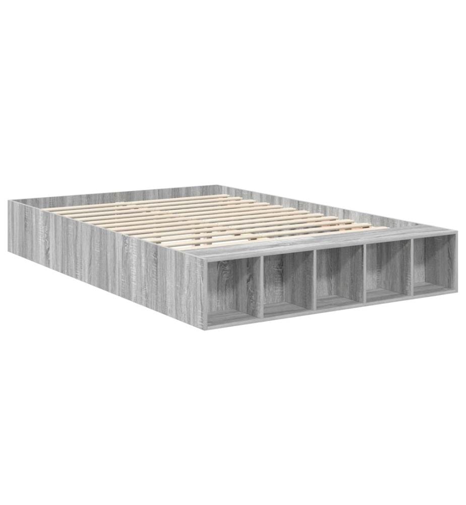 Cadre de lit Gris Sonoma 150 x 200 cm Bois d'ingénierie