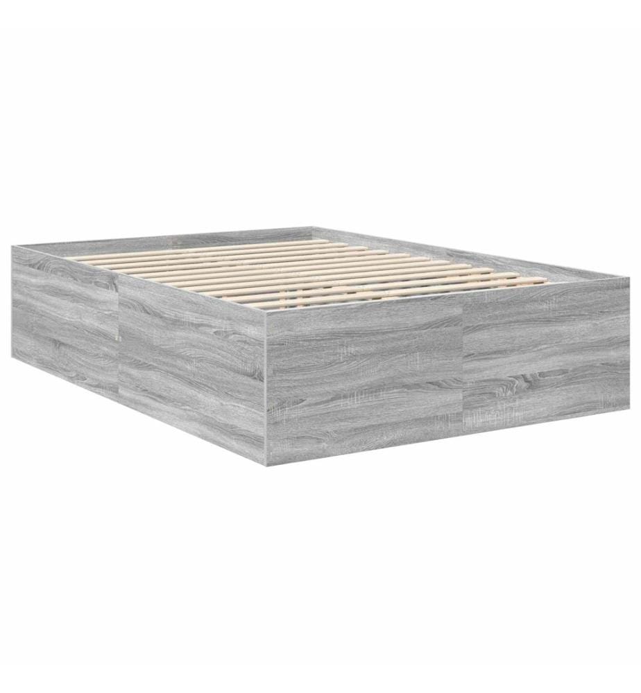 Cadre de lit Gris Sonoma 150 x 200 cm Bois d'ingénierie