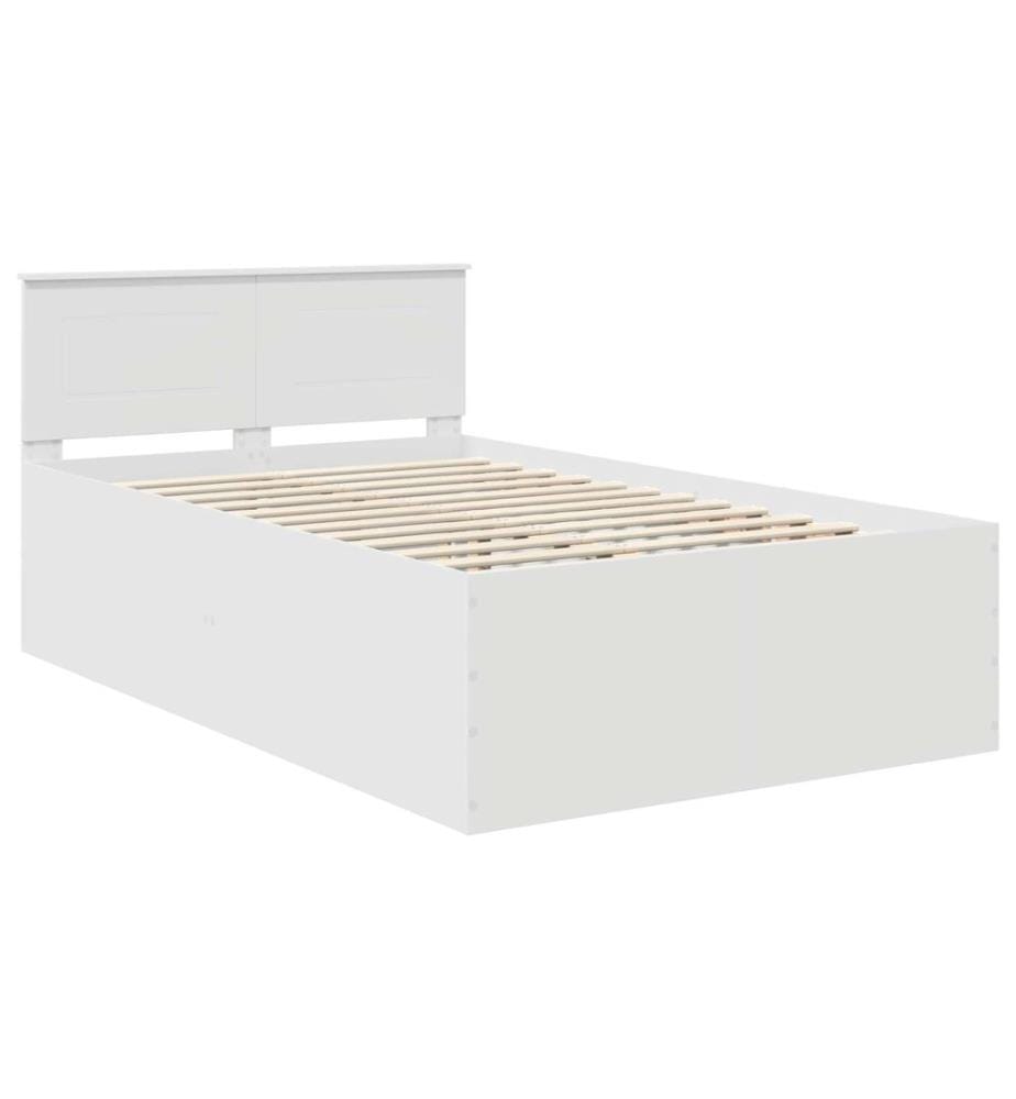 Cadre de lit Blanc 135 x 190 cm Bois d'ingénierie
