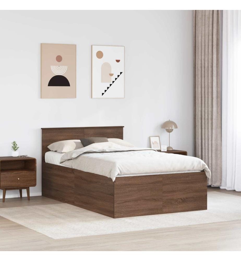 Bettrahmen Braun Eichen-Optik 120 x 200 cm Holzwerkstoff