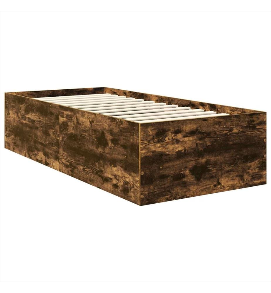 Bettrahmen Geräucherte Eiche 90 x 190 cm Holzwerkstoff