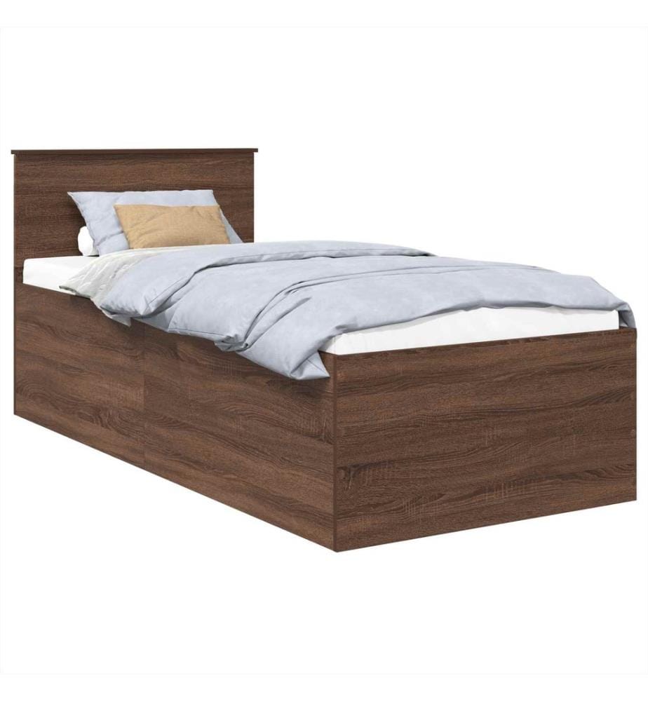 Bettrahmen Braun Eichen-Optik 90 x 200 cm Holzwerkstoff