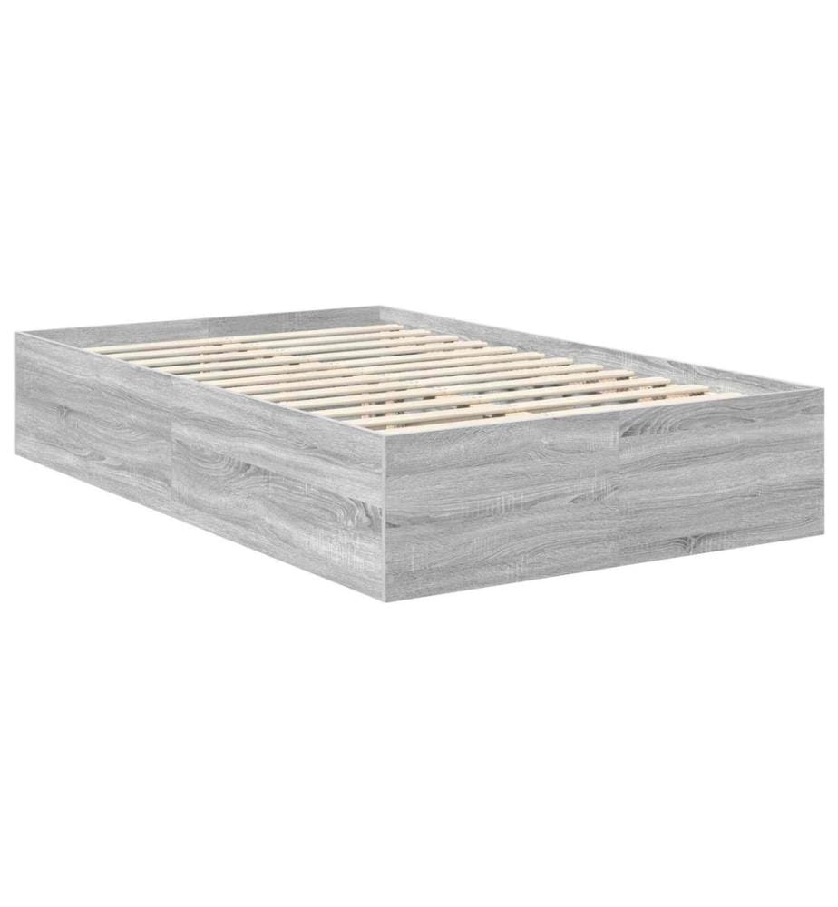 Cadre de lit Gris Sonoma 120 x 190 cm Bois d'ingénierie