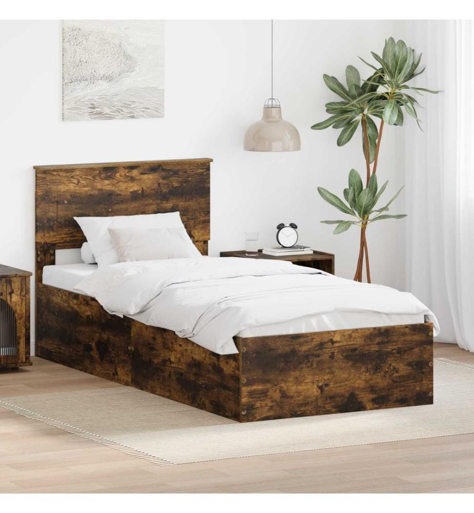Bettrahmen Geräucherte Eiche 120 x 200 cm Holzwerkstoff